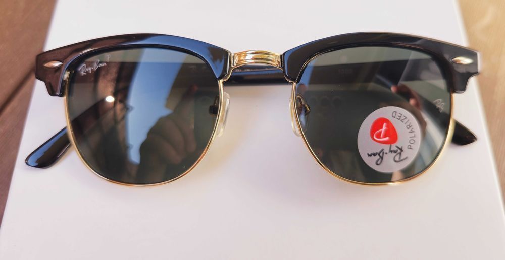 Ochelari de soare rb clubmaster auriu