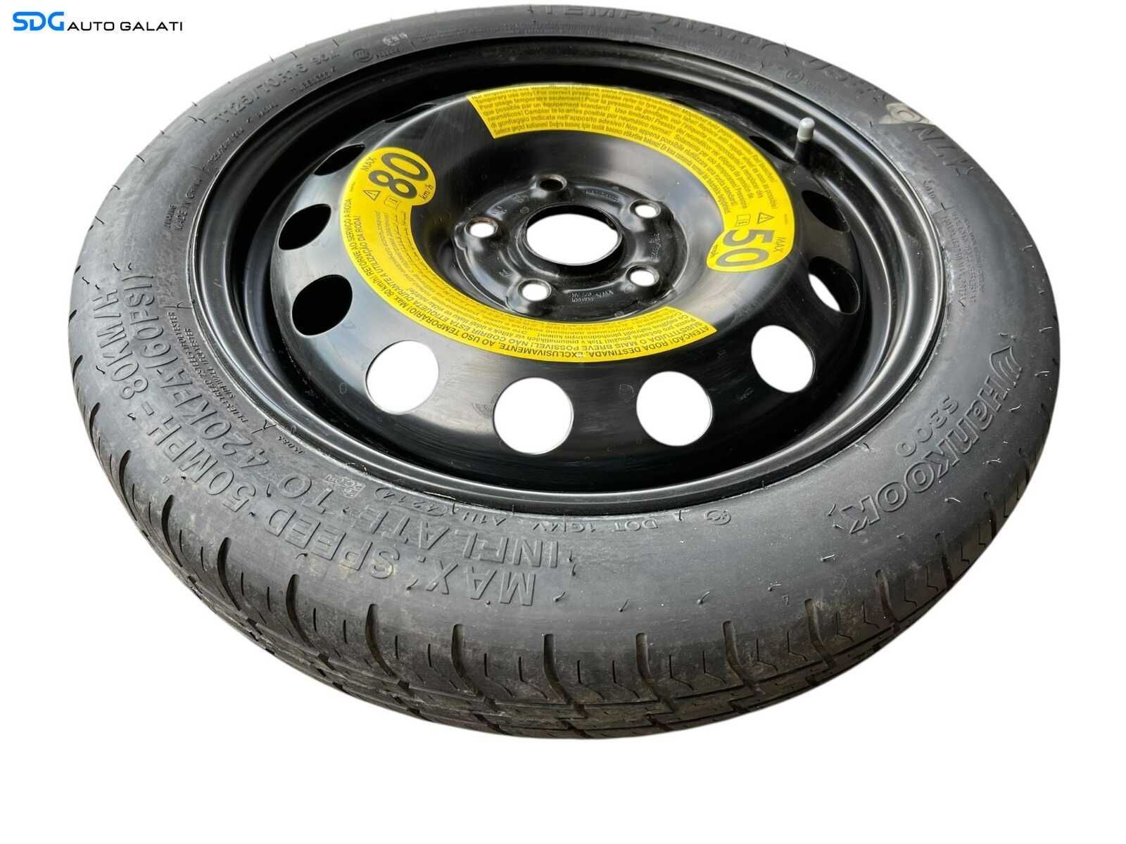 Janta Roata Rezerva Slim 5x112 T125 70 16 R16 31/2Jx16 H2 ET25,5 Skoda Superb 2 2008 - 2015 Cod 5Q0601027AR [B4201]