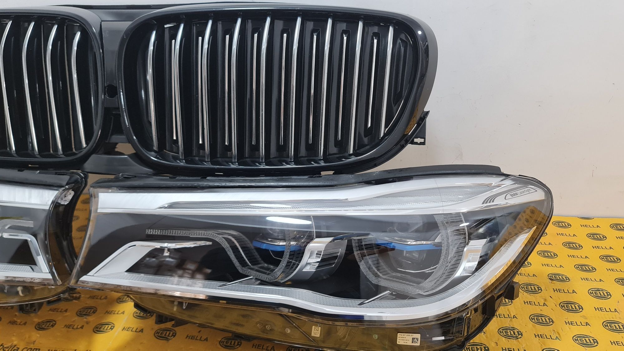 Far faruri NOI Laser grila hota clapete capota bara M BMW 7 G11 G12