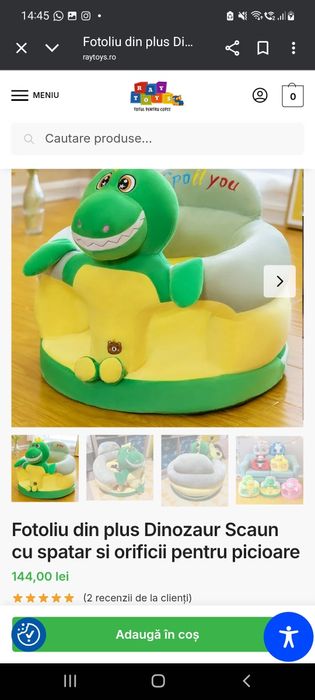 Fotoliu din plus Dinozaur Scaun cu spătar