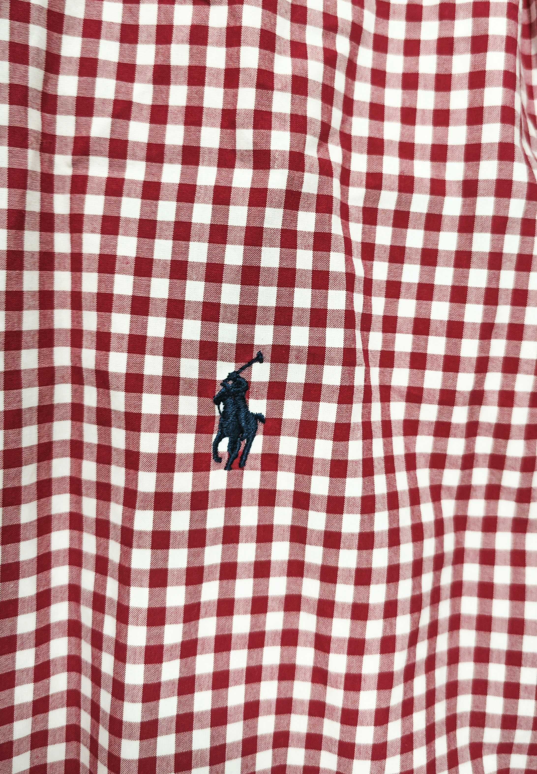 Ralph Lauren Червено каре Оригинална мъжка риза с дълъг ръкав размер L