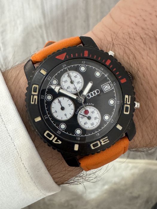 Ceas Audi RS chronograph. Cadran Panda unisex