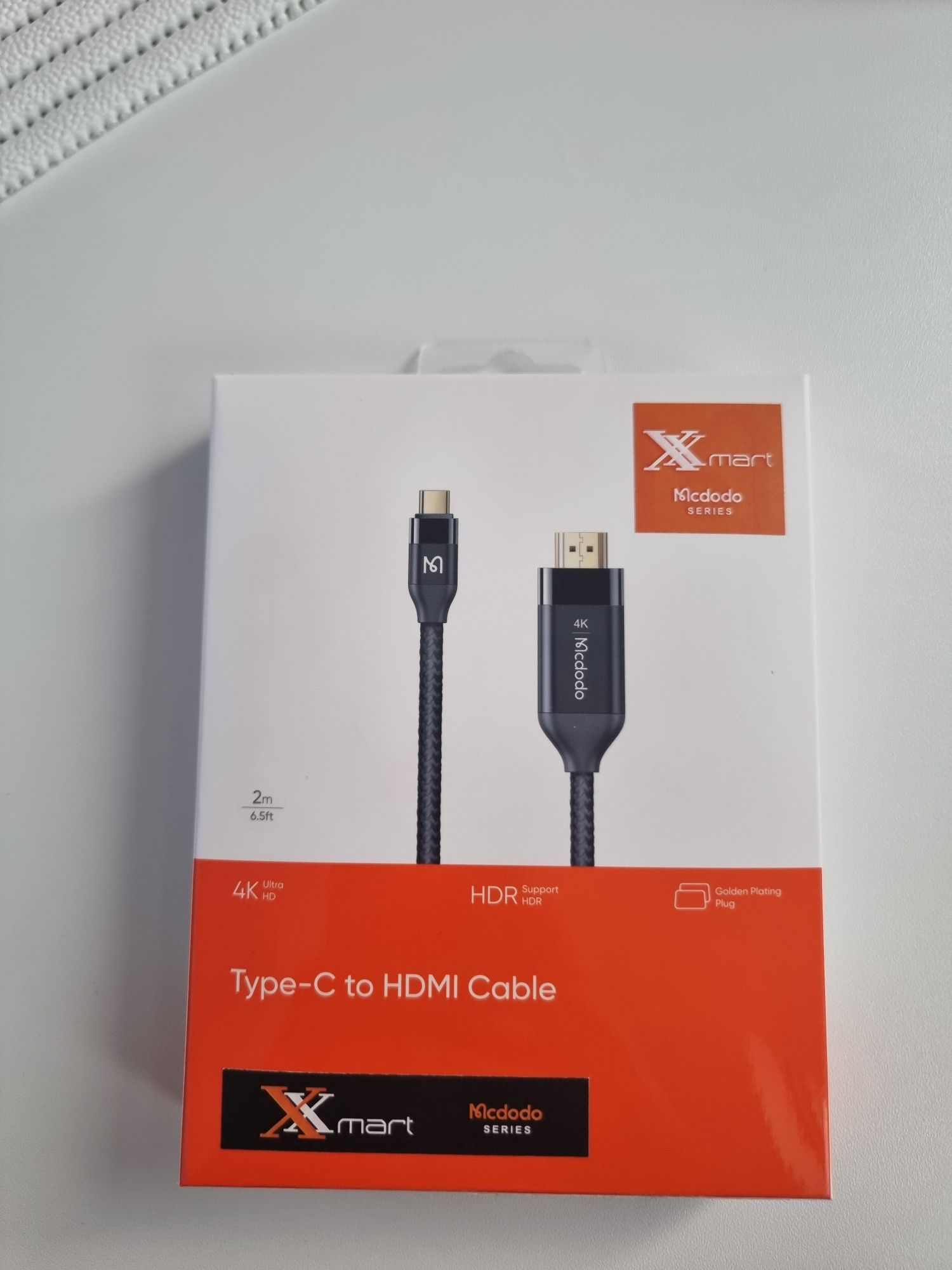 Кабел от източник с USB-C към приемник с HDMI USB-C-HDMI UltraHD 2м