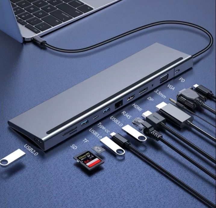 Переходник 12 in 1  type c hub 4K ULTRA HD Адаптер.