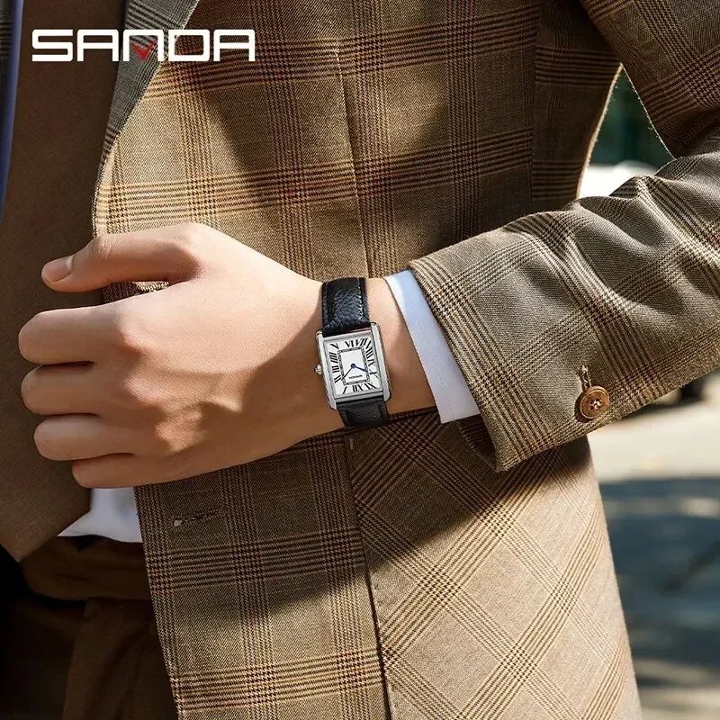 Часы Sanda Tank омаж на Cartier Tank, классический стиль