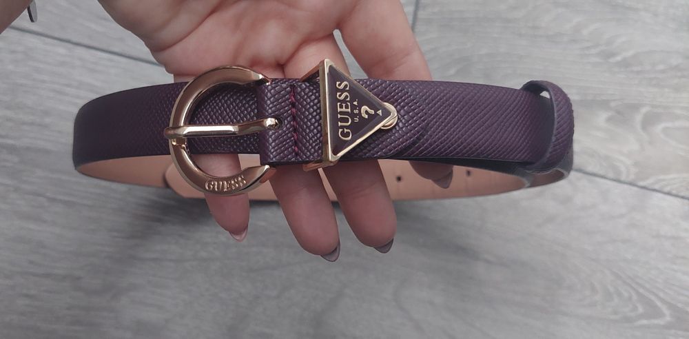 Guess, дамски колан, виолетов цвят