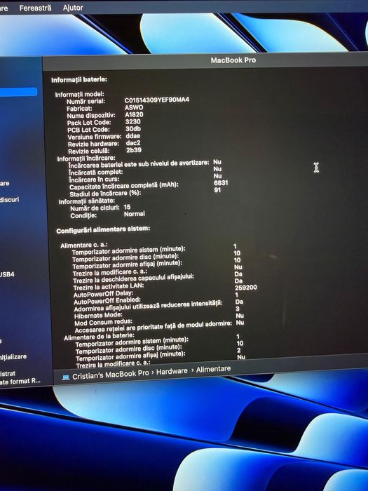 Laptop Apple Mcbook pro 15inch touchbar