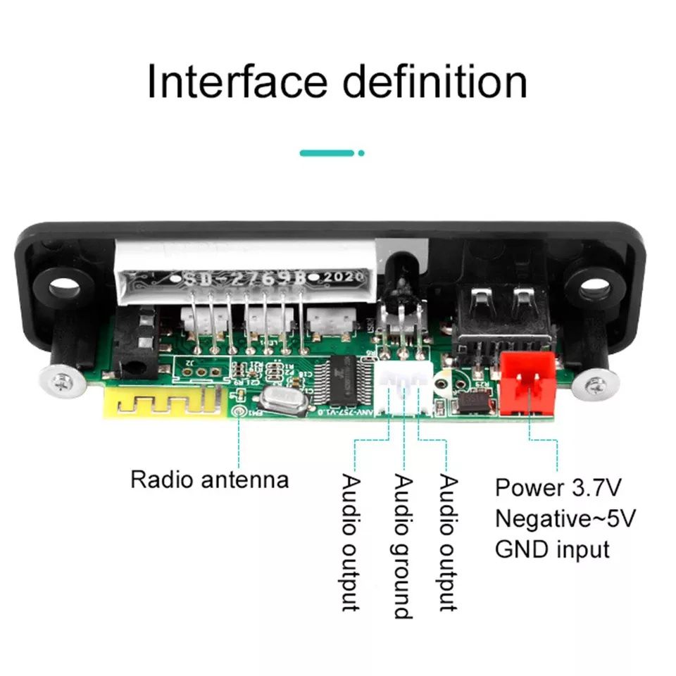 Mp3 player 3,7V/5V Bluetooth 5.0 модул за вграждане Kebidu USB/FM/AUX