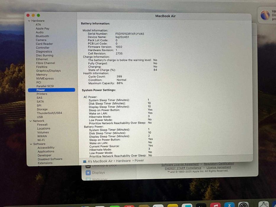 MacBook M1 2020 Silver SSD 256 GB 8 GB RAM 13,3 inch Impecabil