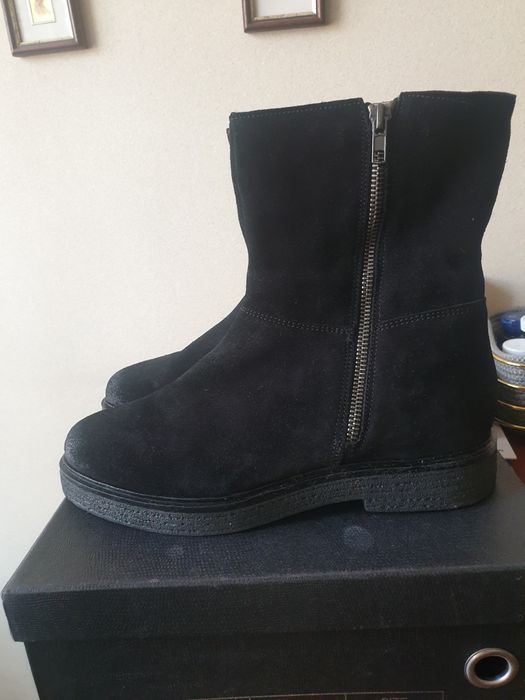 Полусапоги зимние.Натуральная замша.Натуральная овчина. Marco Pozolini