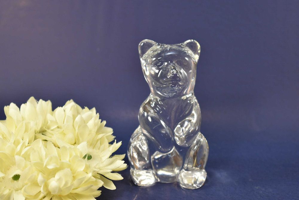 Чешки кристал коте мече фигурка Бохемия, Bohemia Crystal