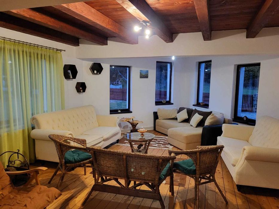 Cabană de închiriat cu minipiscină încălzită și iaz cu pește