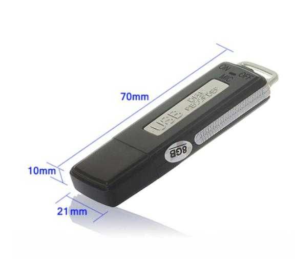 Мини Диктофон Флашка 16Gb Аудио Рекордер Скрит Звукозапис 24ч. Батерия