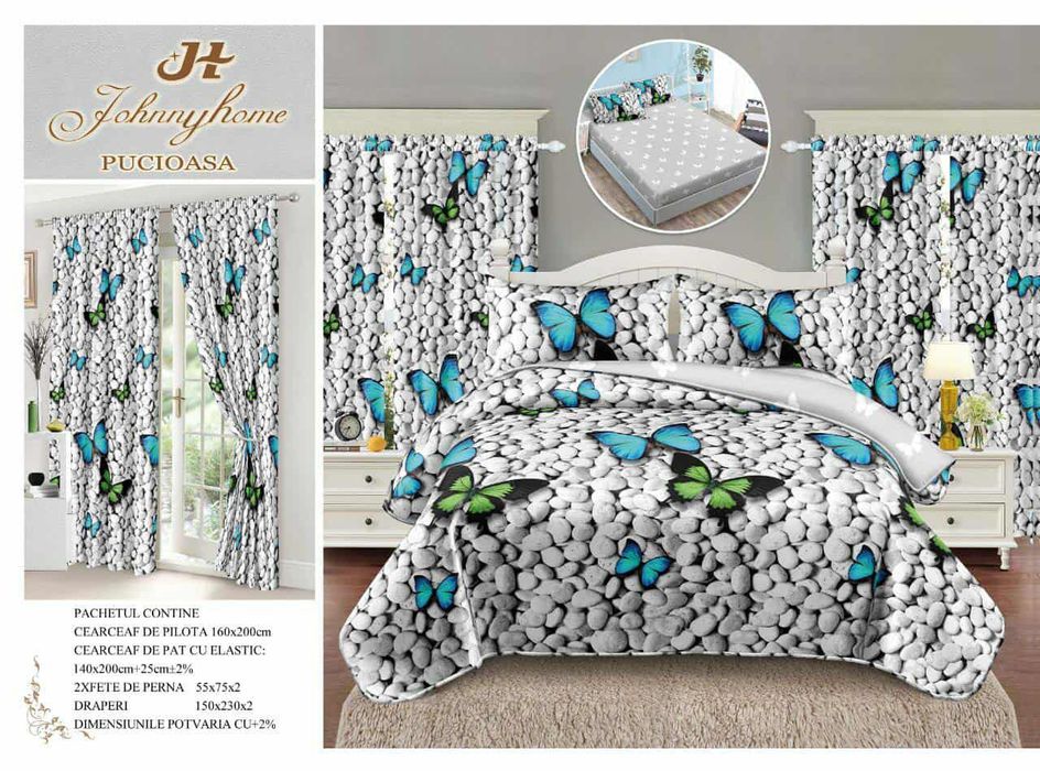 Seturi lenjerie de pat+draperie