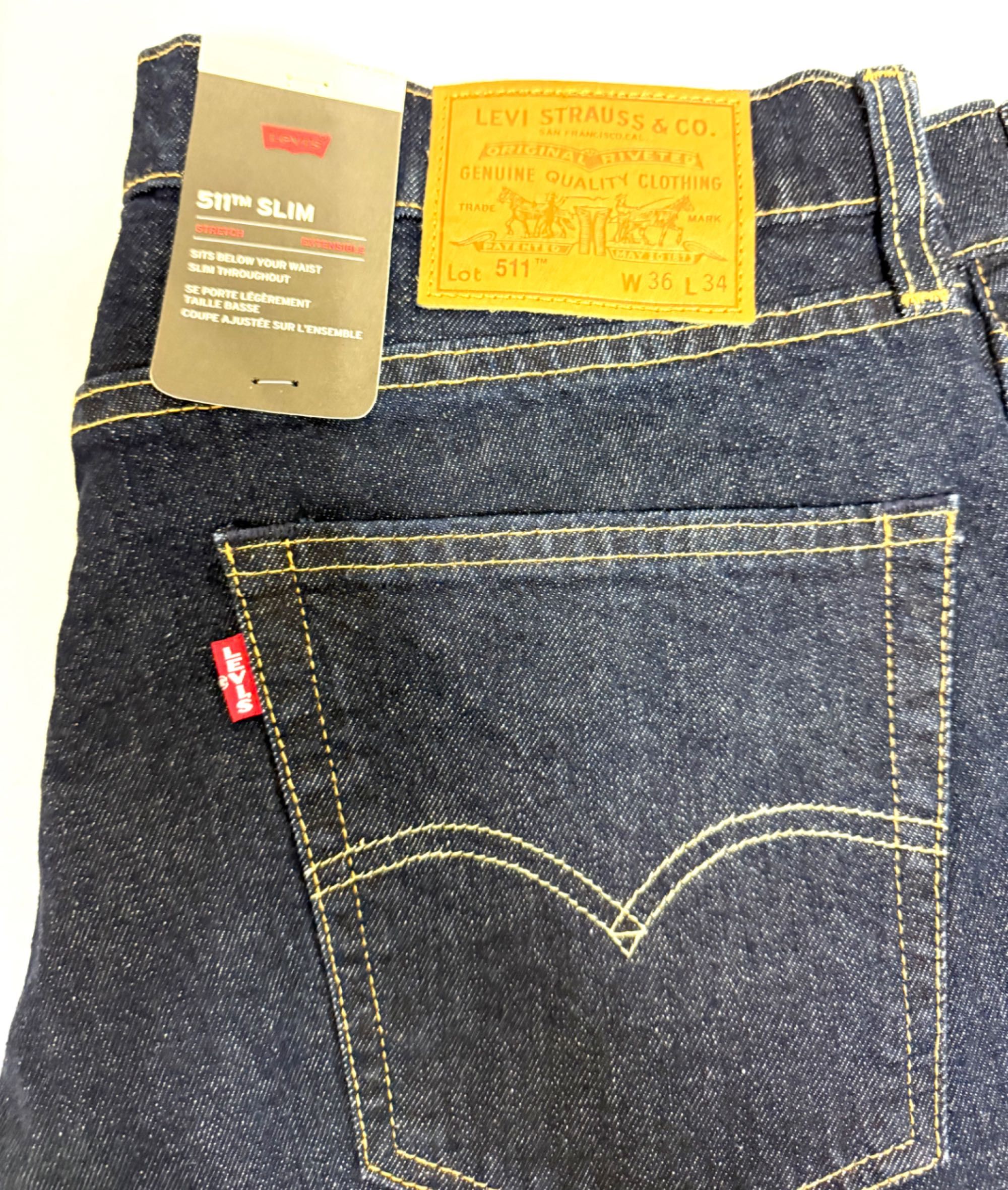 Оригинални Мъжки Дънки Levi's Strauss Lot 511 Slim Тъмно Сини