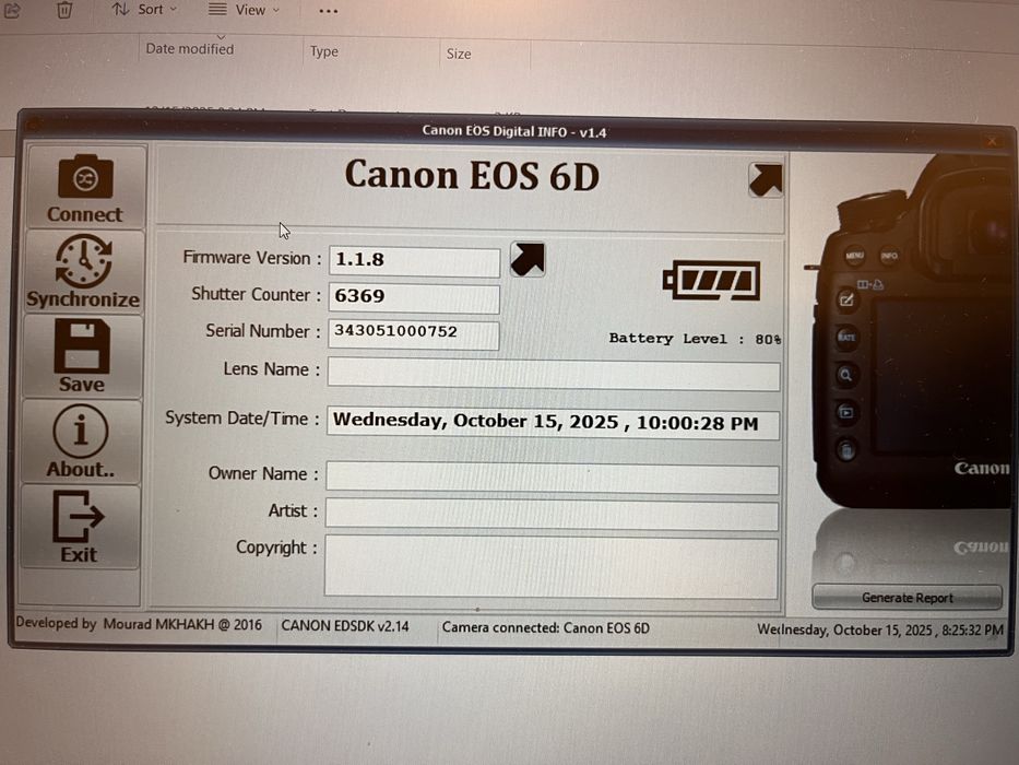 DSLR Canon 6D full frame