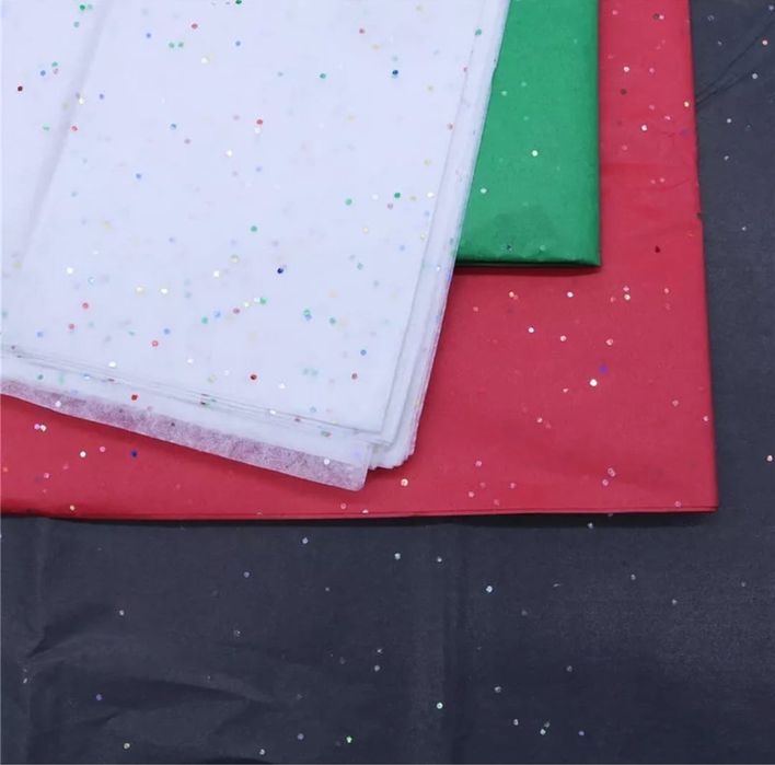 Бумага тишью с блестками и обычная