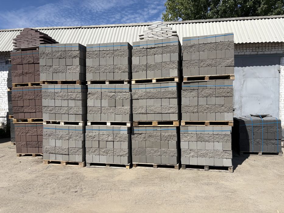 Заборные кирпич, Рванные кирпич, колотый, спринтерный, пескоблок, скц