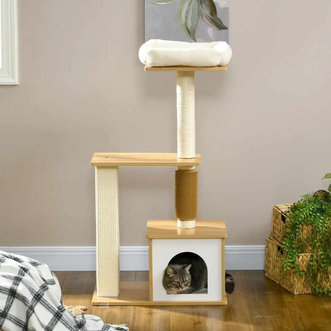 PawHut Котешко дърво Котешка пещера,