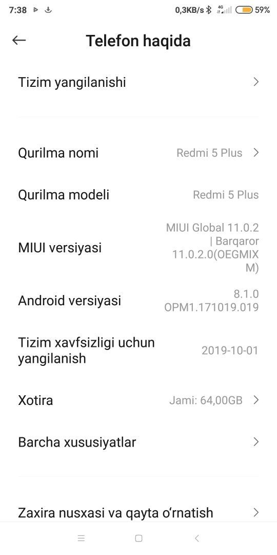 Xiaomi Redmi 5plus