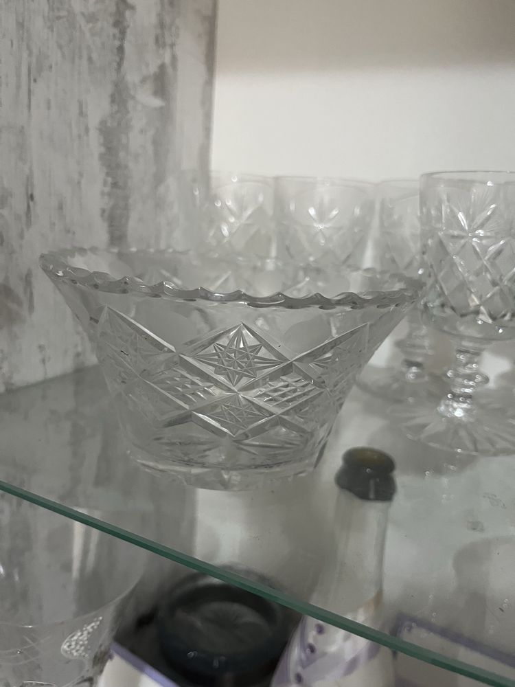 Кристални чаши,ледарка,захарници