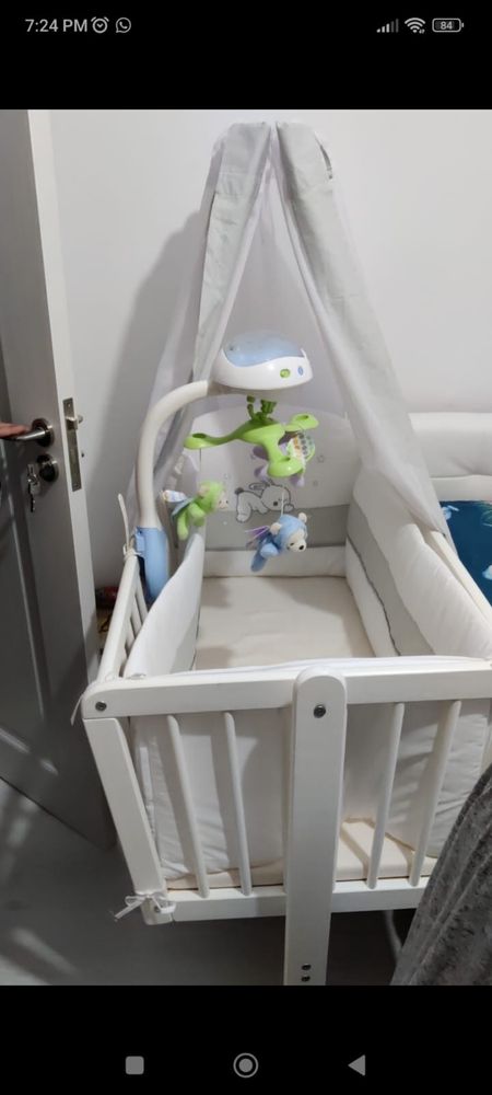 Patut balansoar pentru bebelusi complet accesorizat