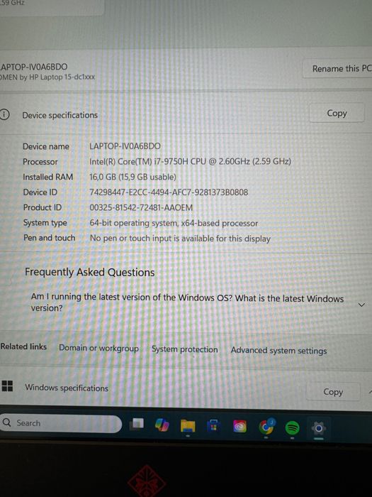 HP OMEN 15, i7-9750H, GTX 1660 Ti 6GB, 16GB RAM, 1TB SSD