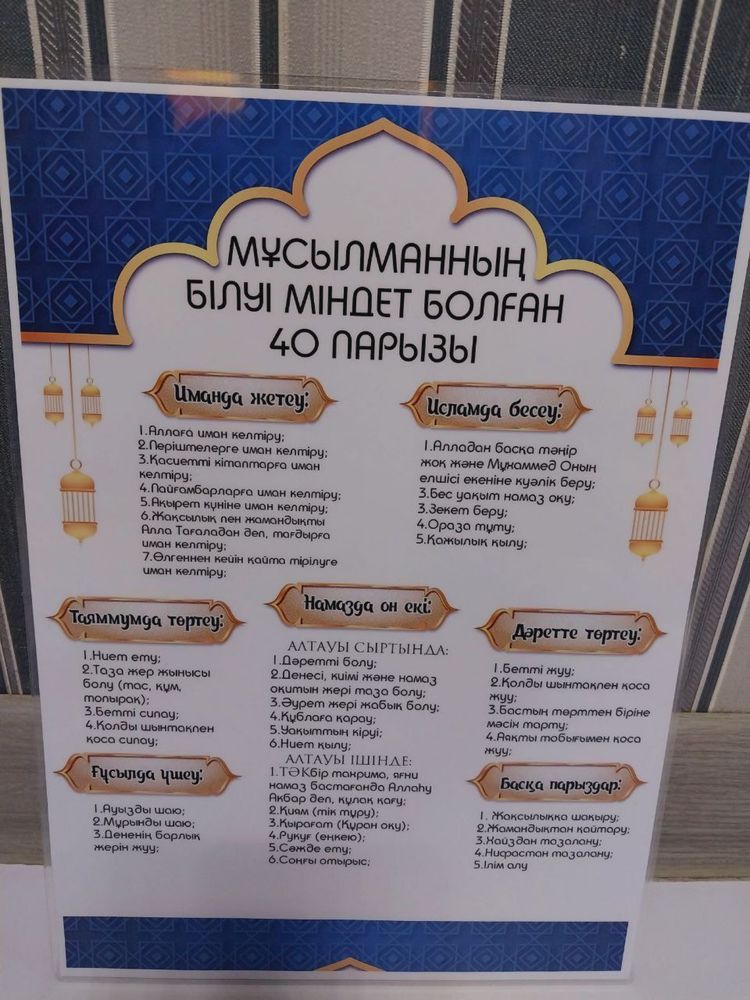 Тойбастар Ақтау. Дұға, сүрелер, Аллахтың 99 есімі