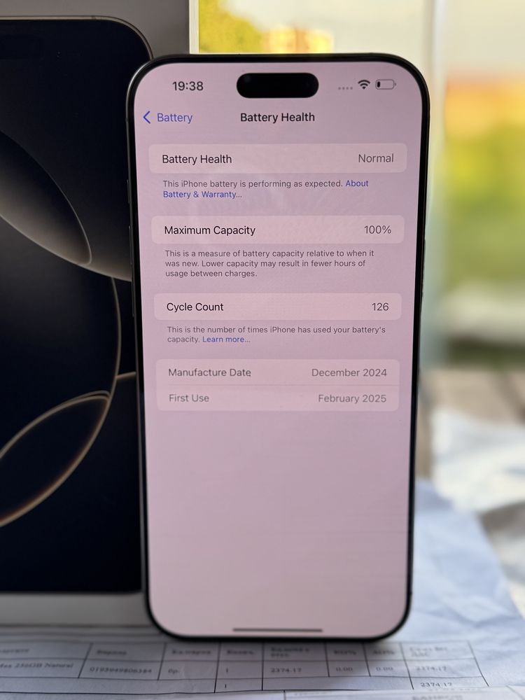 Като Нов! iPhone 16 Pro Max 256GB Natural 24м. Гаранция - 100% Battery