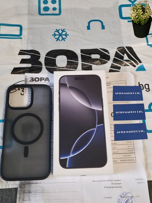 ЧИСТО НОВ 256GB iPhone 16 Pro Max Гаранция от Зора до 2027 Black