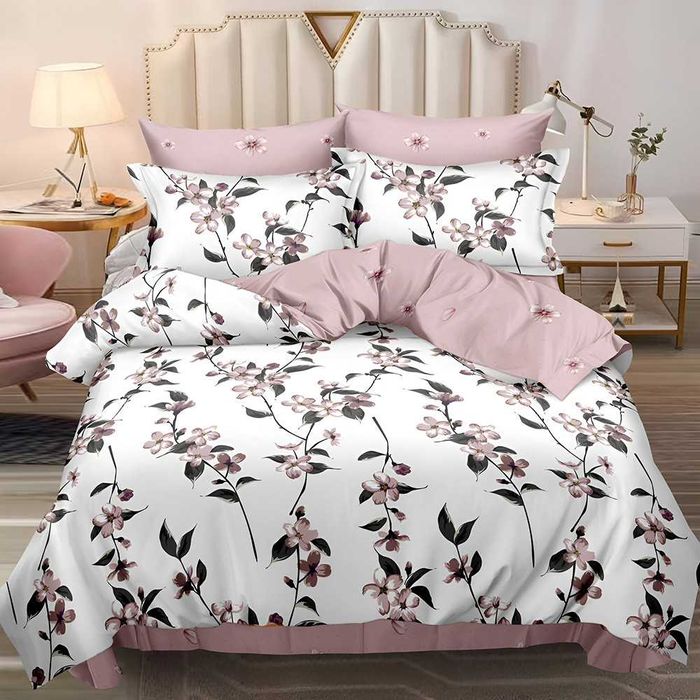 Двулицево спално бельо с ластик, 6 части