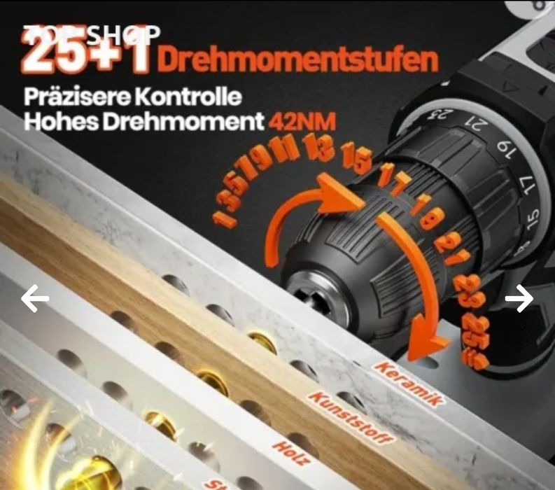 Акумулаторен винтоверт FAHEFANA 20 V + зарядно и батерия