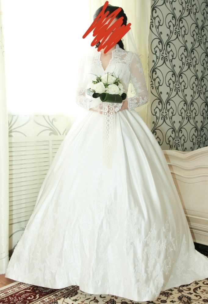 Свадебное платье закрытое с рукавами