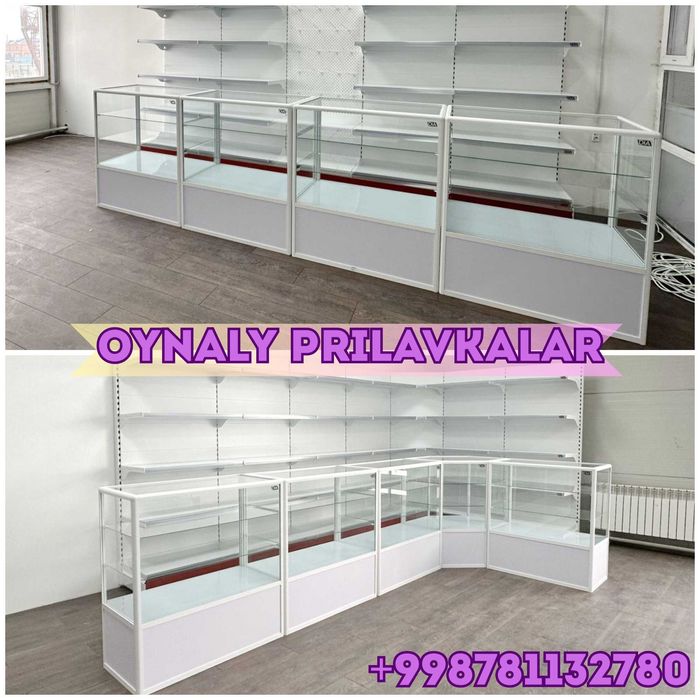 Oynaly prilavkalar, Акция,  savdo uskunalari vitrinalar stellajlar