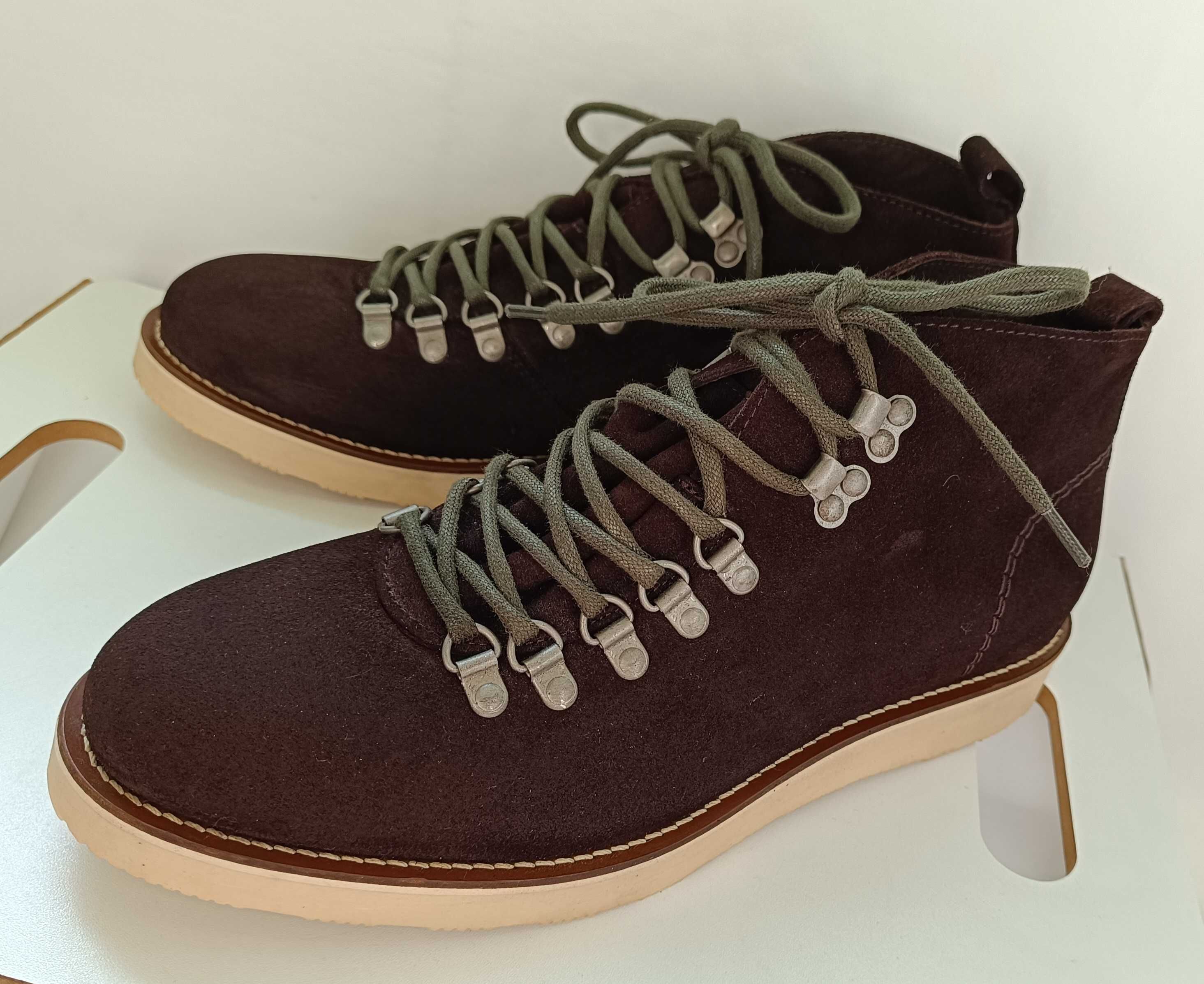 Ghete lace up casual 43 premium suede SpringfielD NOI piele naturala