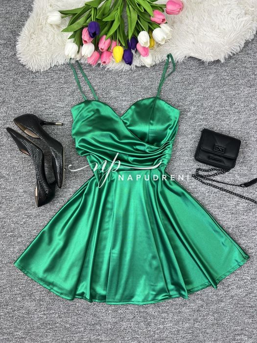 Рокля KSENIA, зелен цвят