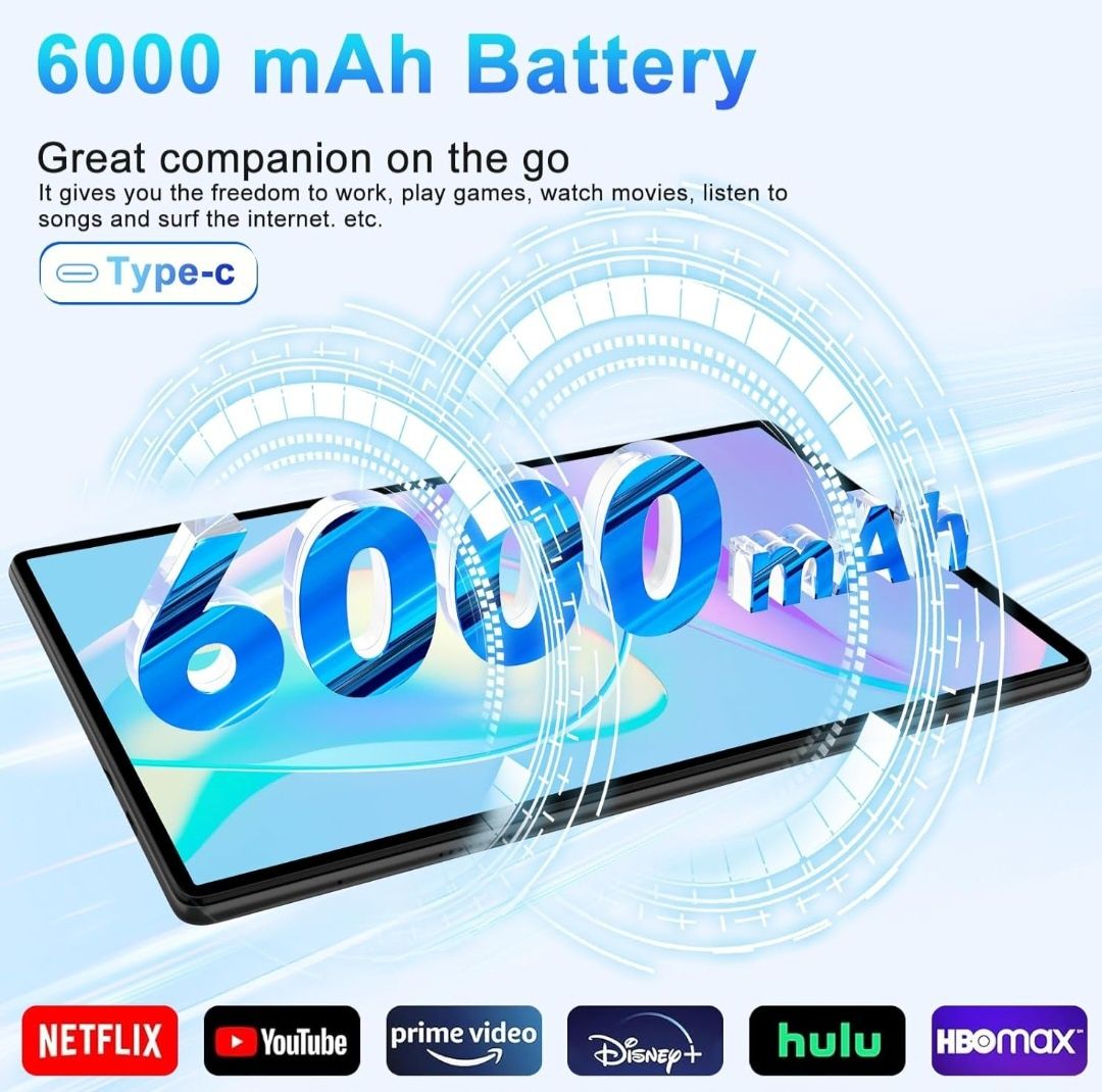 DEERTime E15 Таблет с Android 14 10,1 инча, 20GB RAM 128GB ROM 1TB Exp