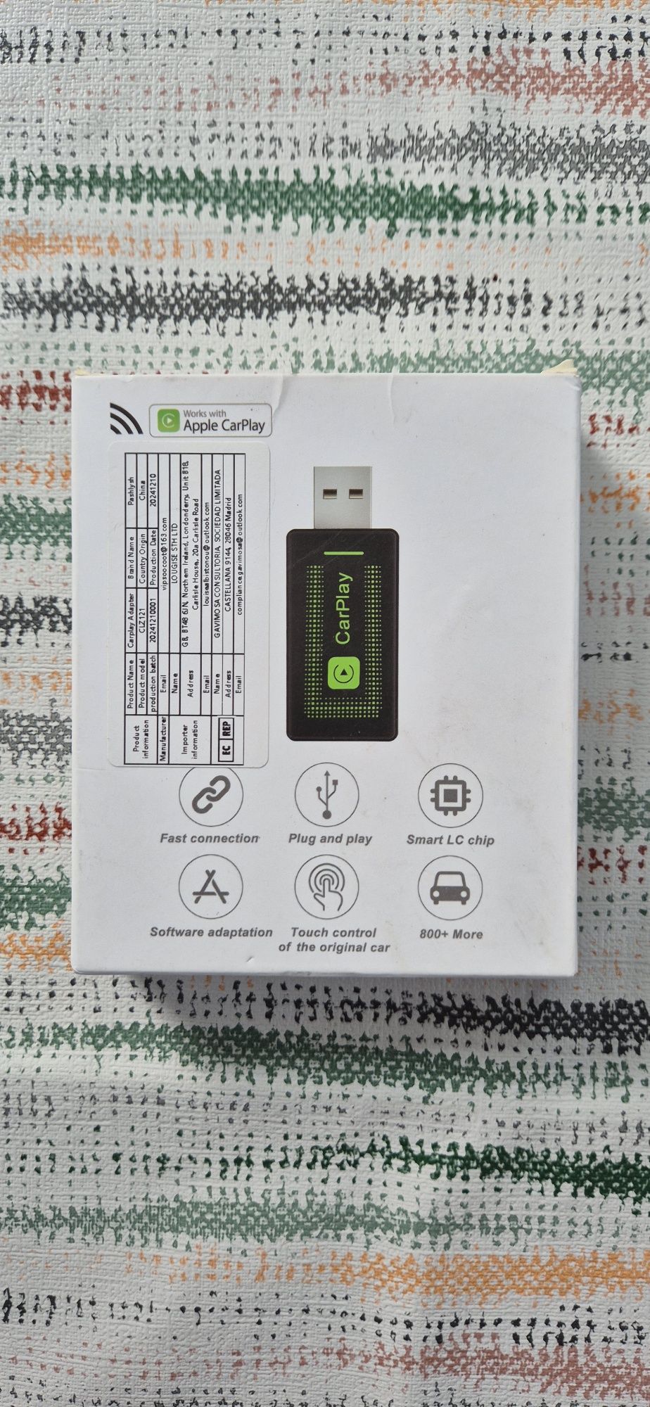 Безжичен CarPlay USB адаптер за iPhone и Apple CarPlay