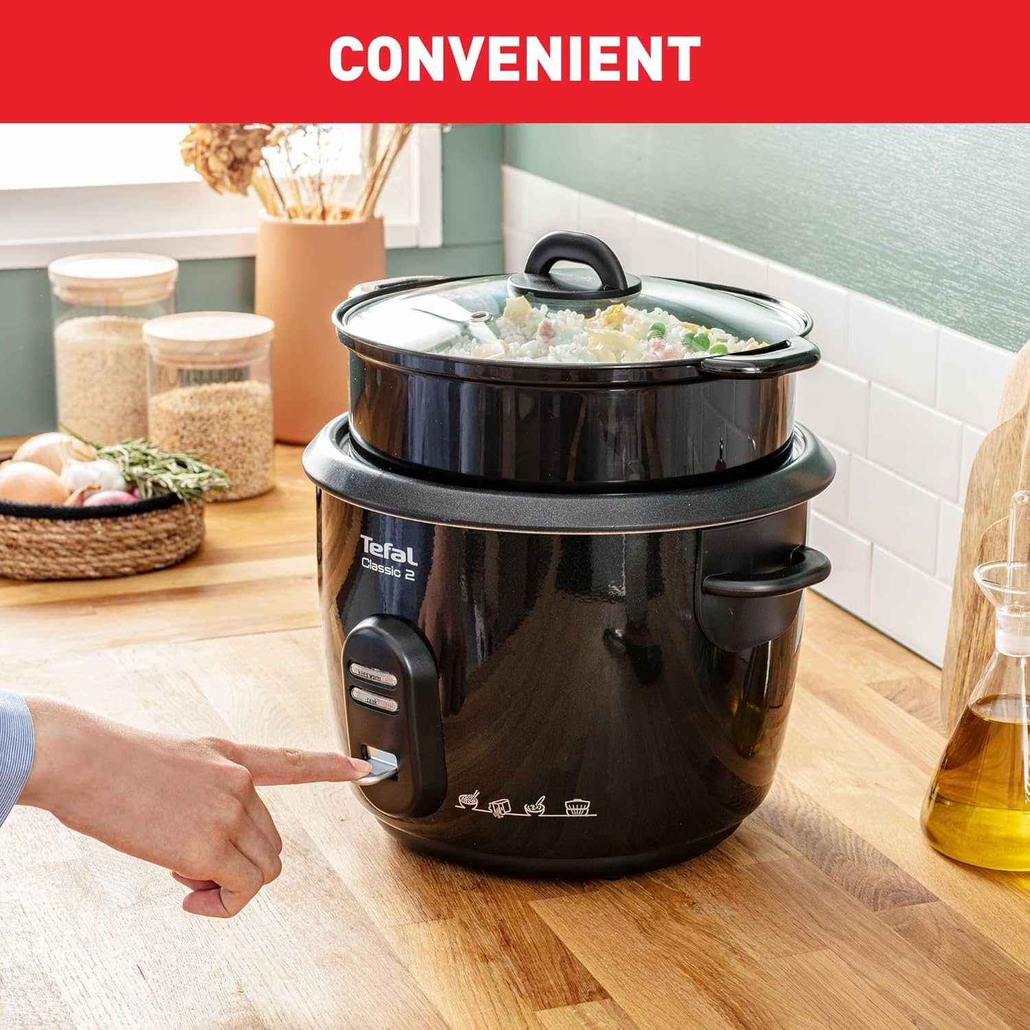 Оризоварка Tefal Classic 2, Готвене на Пара, 600W, 5L