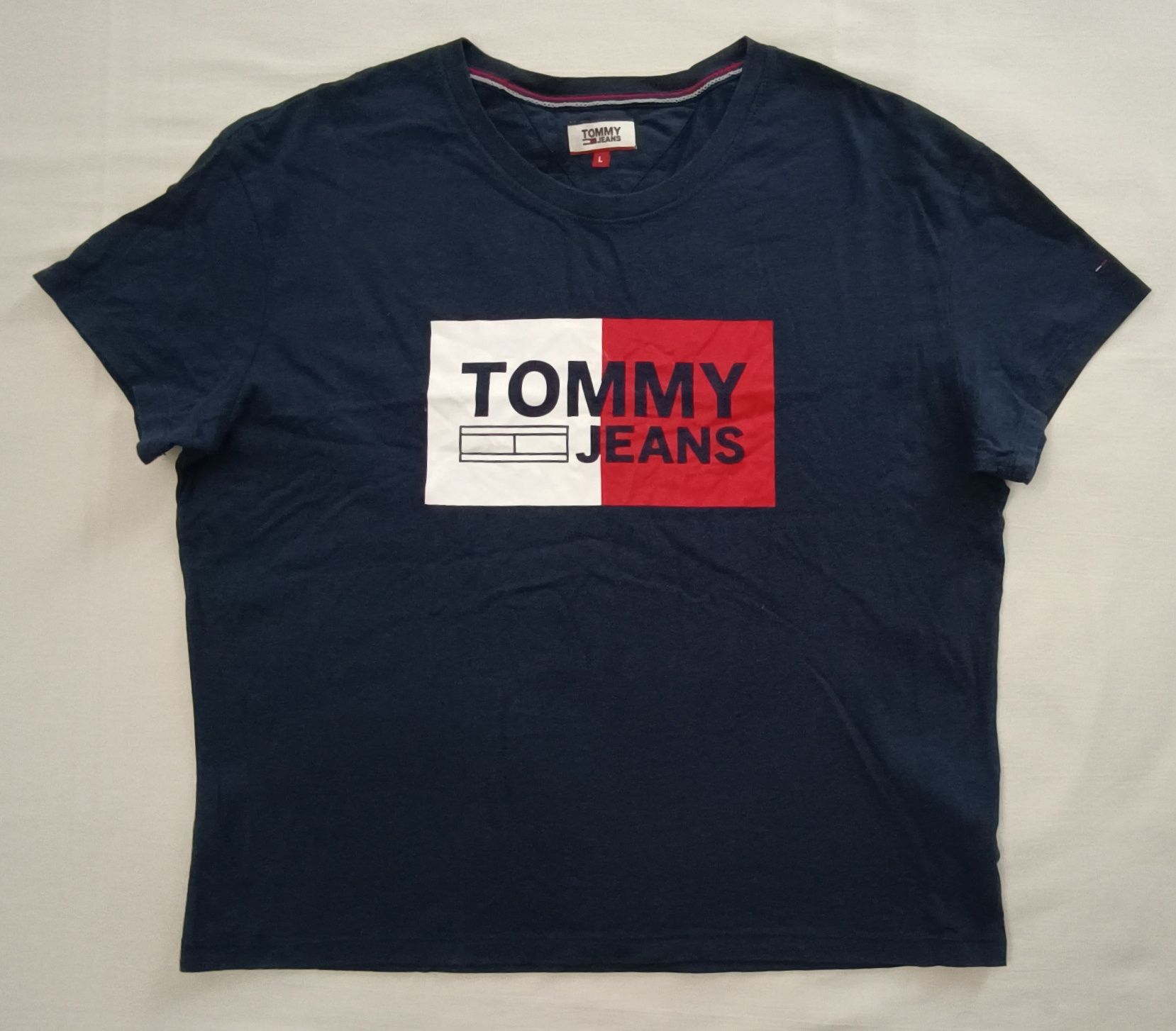 Tommy Jeans Logo Shirt оригинална тениска L памучна фланелка