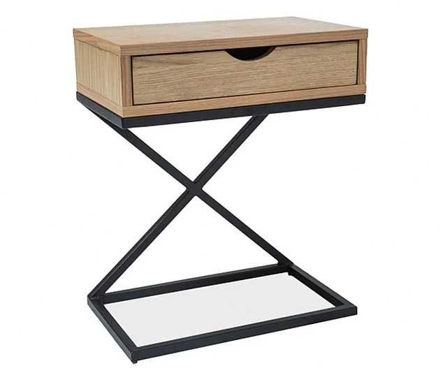 NOU -2 x masuta/noptiera Signal Ziven, MDF + metal; 50 L x 30 A x 60 H