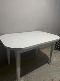 Белый кухонный стол из дерева, раздвижной