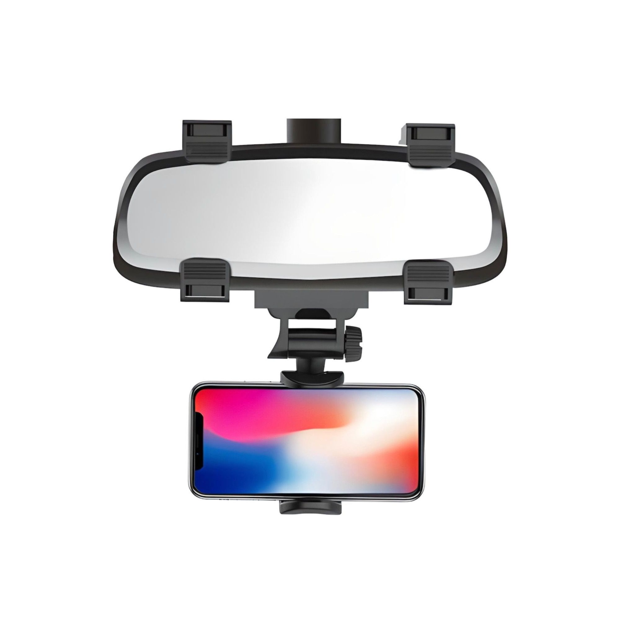 Suport pentru prindere telefon la oglinda retrovizoare, Rotativ 360