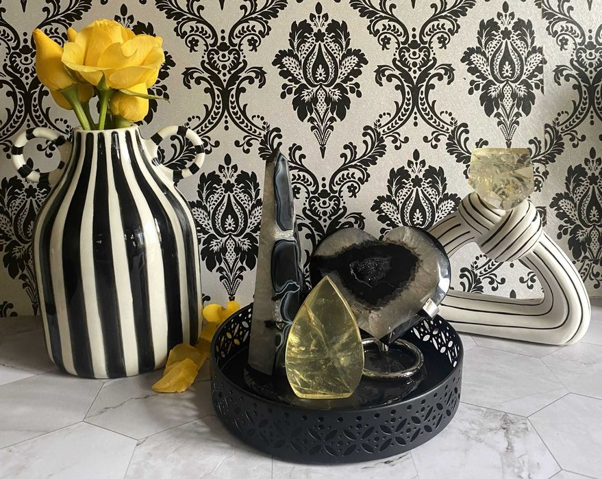 Decor Cristale - Citrin&Agat Negru - Set cristale