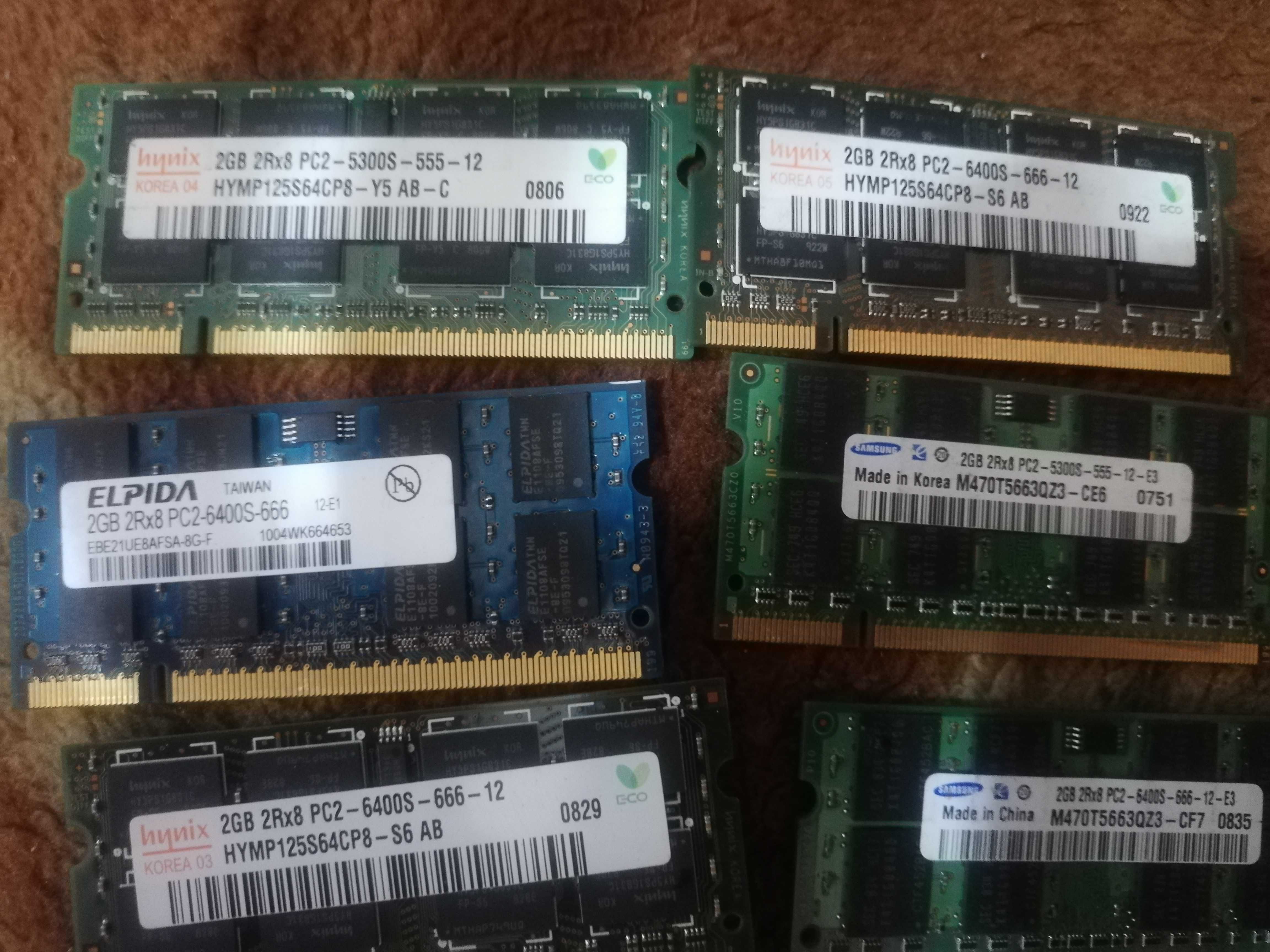 rami ddr2 laptop de 5200mha 6400 mha de 2 gb 1gb si 512 mb