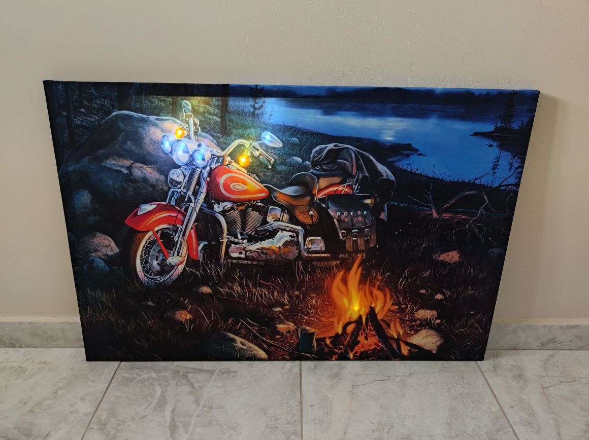 Светеща картина с Led осветление - Harley Davidson