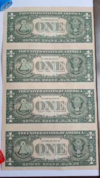 Banknote 1 dolar uncut