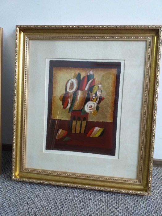 Corneliu Petrescu-colectie 5 tablouri, semnate, ulei, tehnica mixta