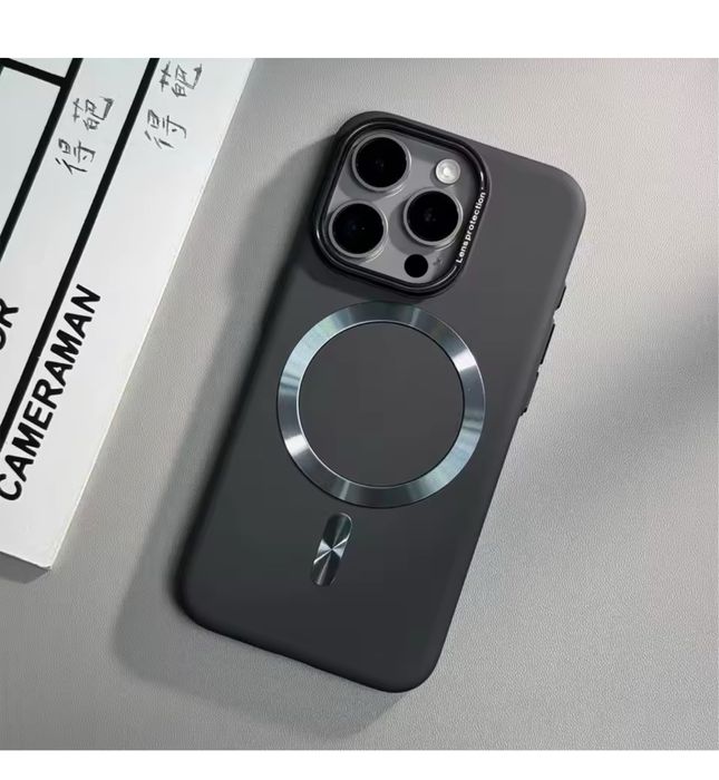 Iphone 16 PRO MAX PLUS Husa Magsafe Slim Plastic Albastra/Neagra/Gri