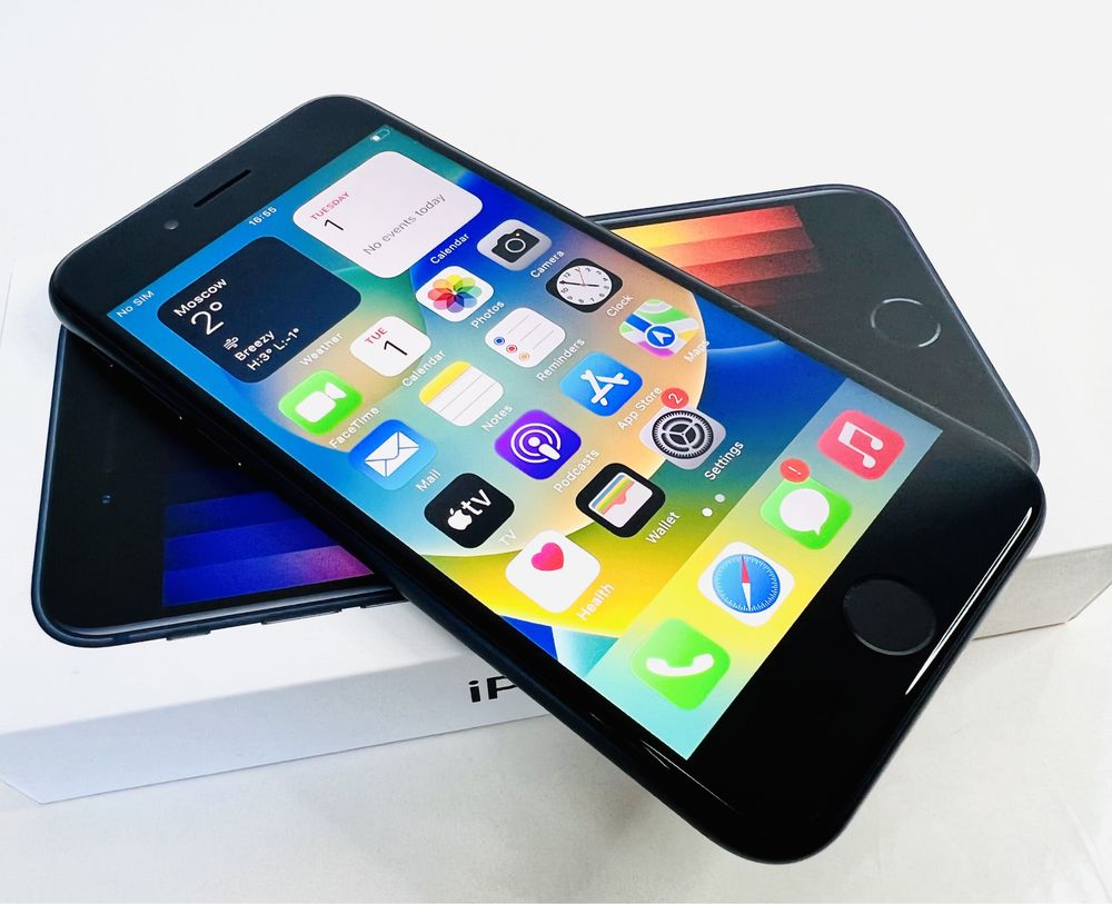 КАТО НОВ! Apple iPhone SE 2022 64GB Midnight Гаранция!